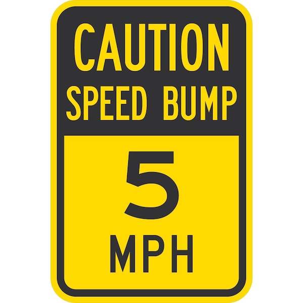 Lyle Caution Speed Bump 5 Mph, 12x18, High Intensity Prismatic, Yellow G-4370-HI_12x18 - main