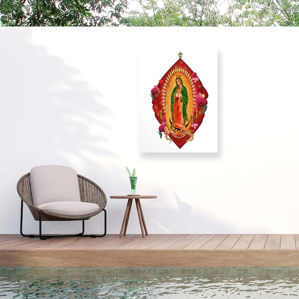 Trademark Fine Art Outdoor Canvas Art Marcus Jules Mary Wall Art for Patios, or Gardens GRL02230-OC1419WR - main