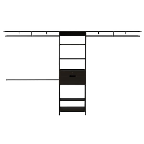 Homeroots 118" Black Manufactured Wood Organizer 478430 - main