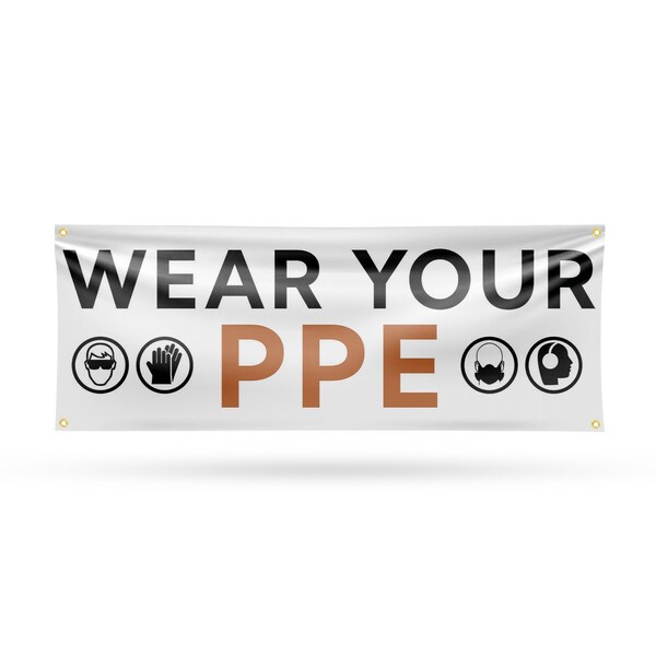 Signmission Wear Your PPE, 18 Inch x 48 Inch, Vinyl Banner B-30936 - main