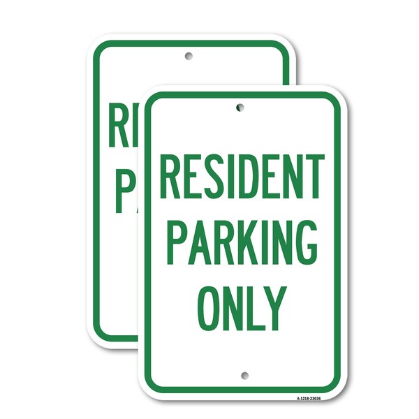 Signmission Reserved Parking Sign Resident Parking Only, 18'' X 24'' 2 Signs, Heavy Gauge Aluminum, 2PK A-1824-2PACK-23036 - main