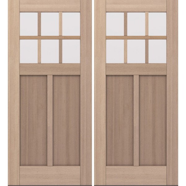 Doornmore CRF-P2G6, 74.5" x 82" ( 2x36" Door) Right Hand, Mahogany SDL 6 Lite Exterior Door CRF-P2G6-SW-3680_2_RI - main