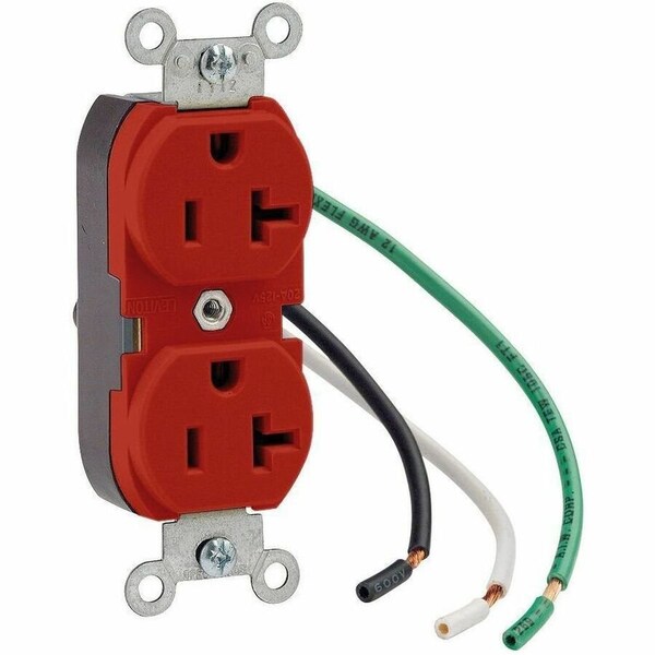 Leviton Leaded Dup 20A 125V Self-Gr Red 5362-LR - main
