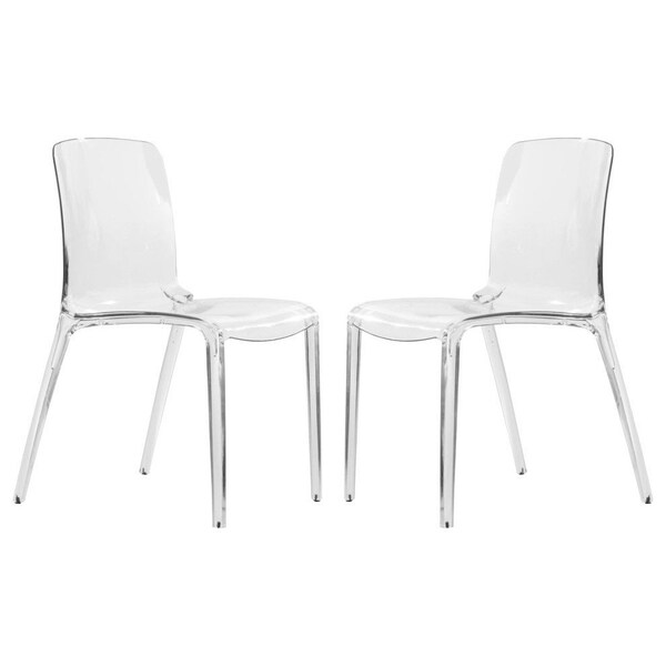 Leisuremod Murray Modern Dining Chair, Clear, 2PK MC20CL2 - main