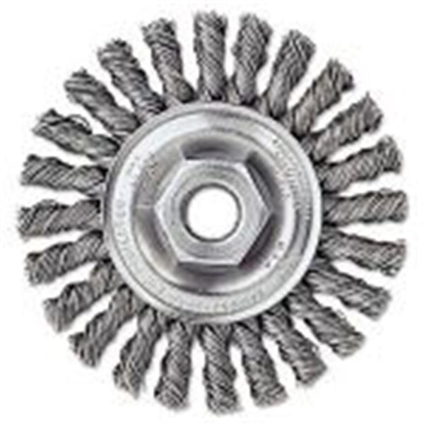 Weiler 804-13276 Dualife Twist Knot Wire Wheel- 4 Diameter- 0.875 Trim 0.02 Wire- 0.625 Arbor YYAZ-WEI13276 - main