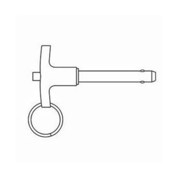 Huyett Quick Release Pin, T Handle, Passivated, 0.500 in Dia x 5.000 in Usable L x 5.460 in Shank L PLTS-0500-5000 - main