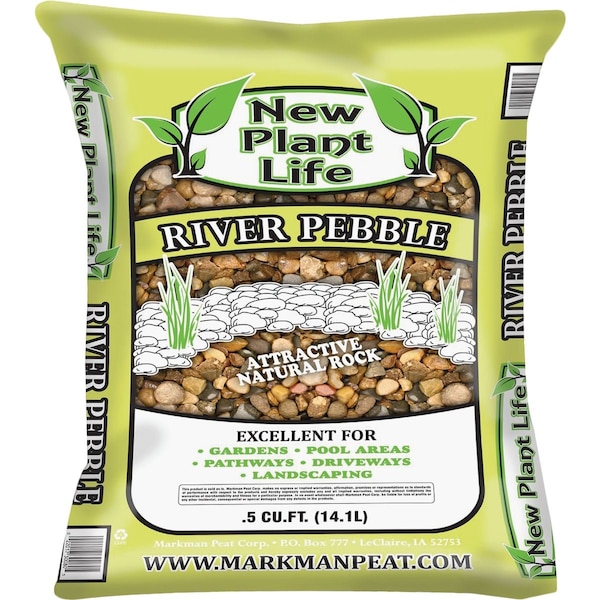 New Plant Life 0.5 Cu. ' 3/4'' River Pebbles 102 - main