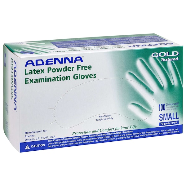 Safety Zone Gold Latex Powder Free 6 mil Exam Gloves - White, Sm - Case of 1000 GLD262 - main