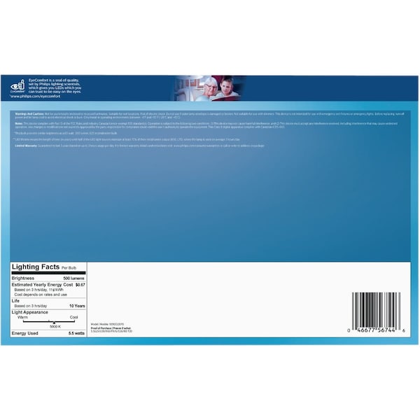 Signify 60W Equivalent Daylight G25 Medium Frosted LED Decorative Light Bulb, 3PK 567446 - main