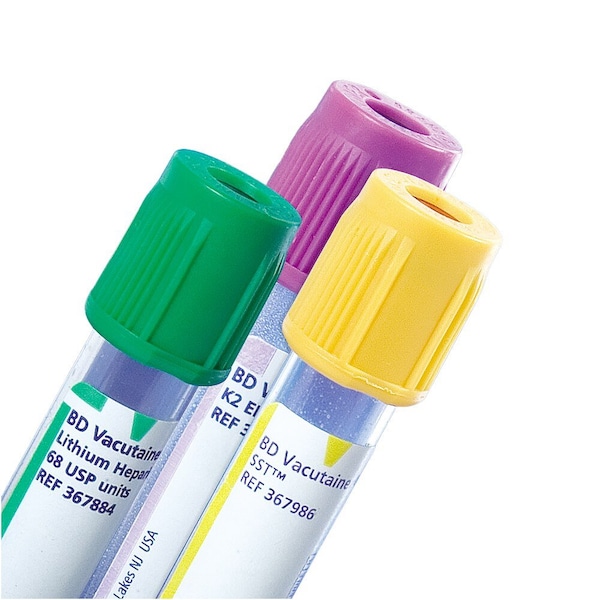 Bd Vacutainer Plus Venous BC Tube, Sodium Fluoride/Na2 EDTA Additive, 2mL, Hemogard Plastic Tube, 100PK 367587 - main