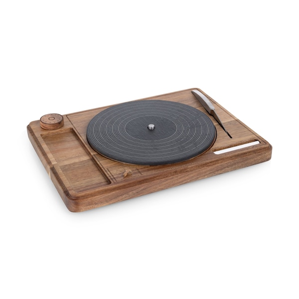 Picnic Time Family Of Brands Turntable Acacia and Slate Cheese Board with Knife 955-45-508-000-0 - main