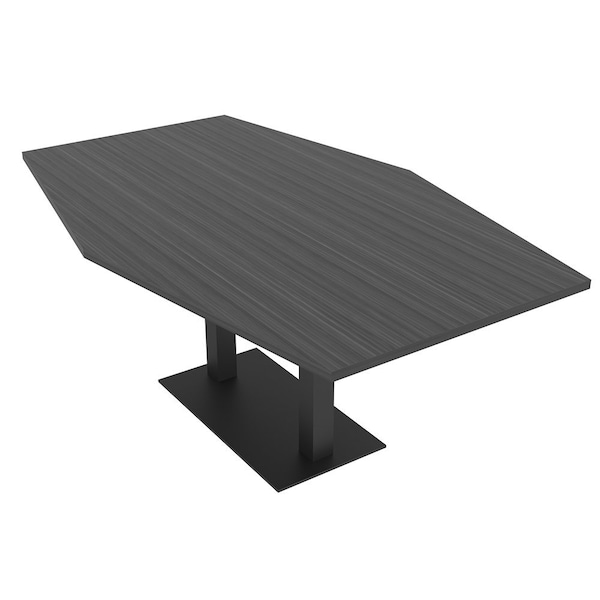 Skutchi Designs Hexagon Conference Table With Power Unit, 48 in W, 84 in L, Grey HAR-HEX.IR-48X84-DOU.BK-WA7949-NA - main