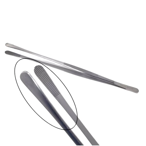 A2Z Scilab BBQ Tweezers, Wide Blunt Serrated Jaws, 12 Inch, Stainless Steel Tongs A2Z-ZR1058 - main