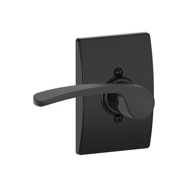 Schlage Residential Left Hand Merano Lever with Century Rose Half Dummy Matte Black Finish F170MER622CENLH - main