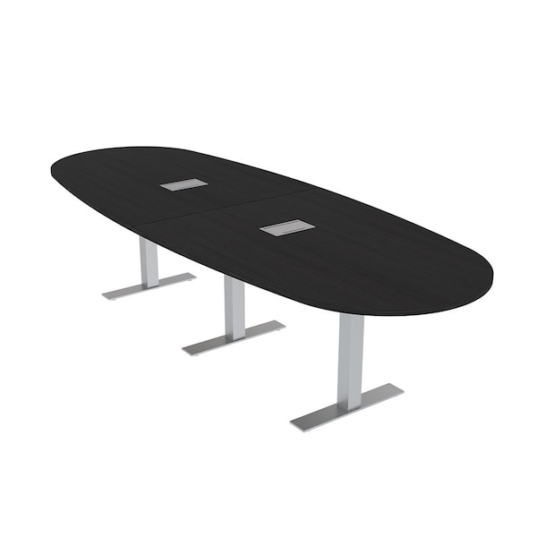 Skutchi Designs 12ft Boval Conference Table With Power | Harmony Series | 12 Person Meeting Room Table HAR-BOVL-48X144-T-U999ST19-ESIL - main