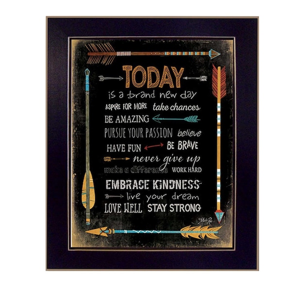 Homeroots Today is a Brand New Day 3 Black Framed Print Wall Art 405206 - main