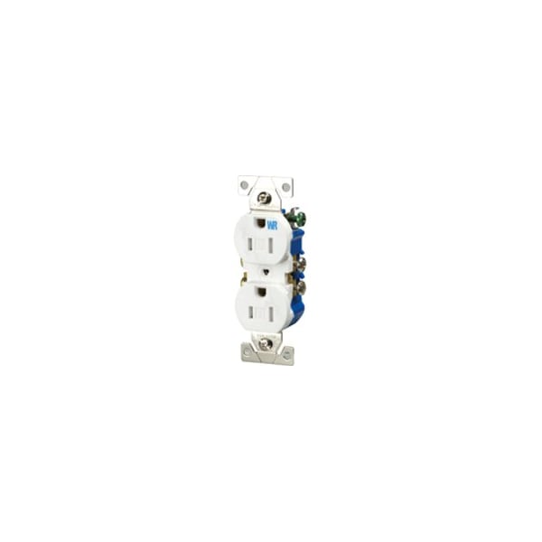 Eaton Wiring Devices Straight Blade Receptacle, 5-15R, 15 A, 125V AC, 2 Pole, 3 Wire, Flush Mount, Grounded TWR270V - main