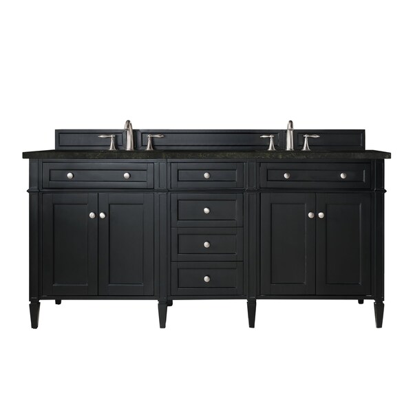 James Martin Vanities Brittany 72" Double Vanity, Black Onyx, w/ 3 CM Phantome Eclos Top 650-V72-BKO-3PHT - main