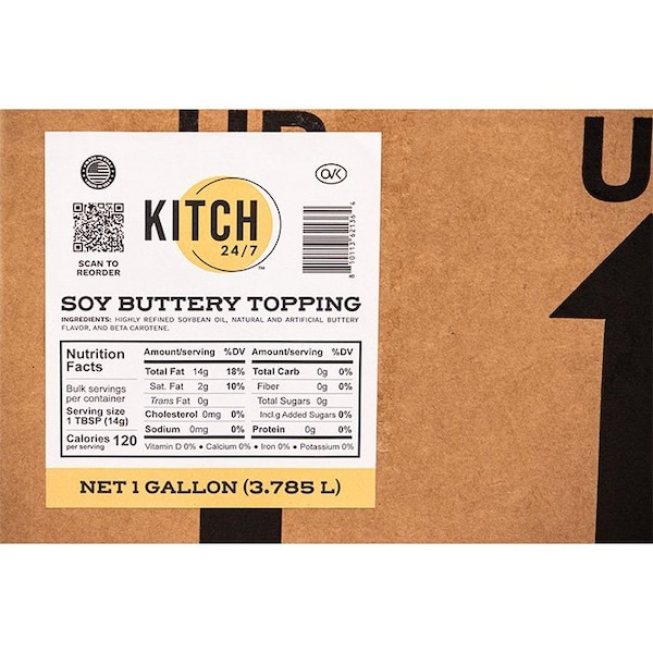 Kitch 24/7 Oil Soy Buttery Topping, 1 Gallon -- 4 per case, 4PK 10254 - main