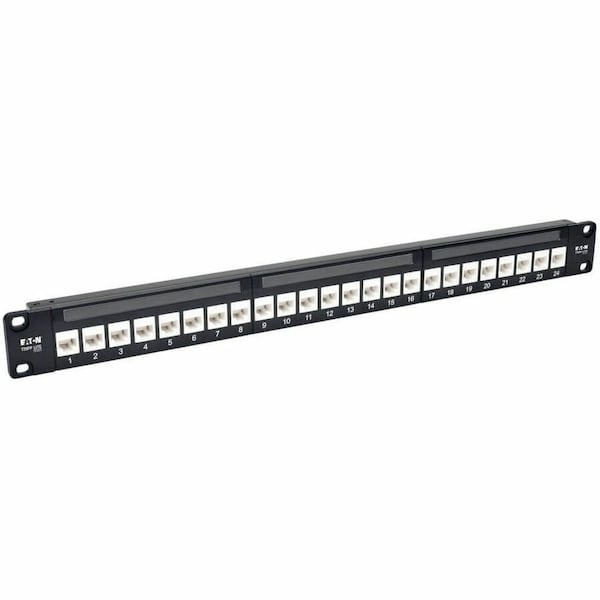 Eaton Tripp Lite by Eaton 24-Port Cat6a Patch Panel Feedthrough Rackmount RJ45 Ethernet 1U N254-024-6A - main