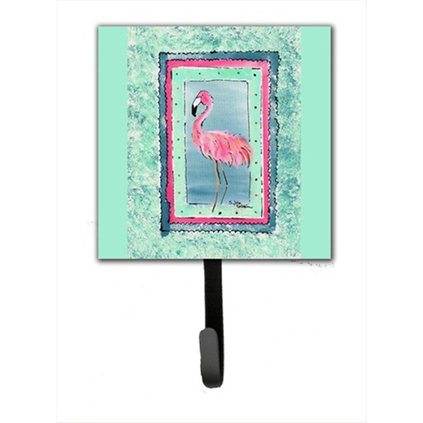Carolines Treasures 4.25 W x 7 H in. Bird - Flamingo Leash Holder Or Key Hook 8107-BSH4 - main