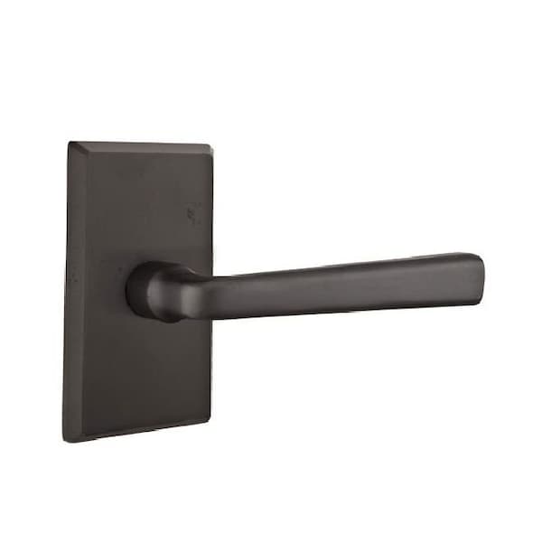 Emtek Residential Door Levers Privacy Right Hand Flat Black Bronze 7204CRFBRH - main