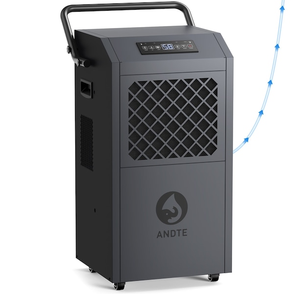 Edendirect 190 pt. 6500 sq.ft. Heavy Duty Bucketless Commercial Dehumidifier in Gray , with Pump, Drain Hose ZR-DE190P - main