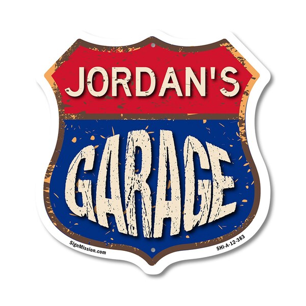 Signmission Jordan's Garage, 12 Inch X 12 Inch, Aluminum Metal Sign SHI-A-12-383-JORDAN - main