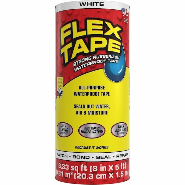Flex Tape Flex Seal Family of Products Flex Tape 8 in. W X 5 ft. L White Waterproof Repair Tape TFSWHTR0805 - main