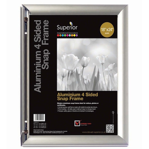 Seco Poster Snap Frame, 18" x 24", Silver SN1824NEW - main
