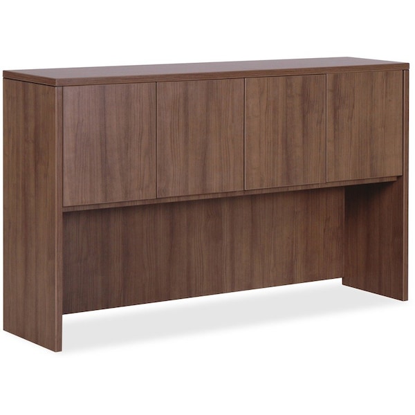 Lorell Hutch with Doors - 59" x 14.8" x 36" - Walnut - Essentials Series 69978 - main