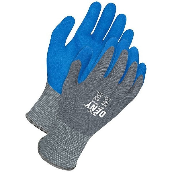 Bdg Coated Gloves, Nitrile, Textured, Palm, Blue/Gray, L 1 PR 99-1-4015-9 - main