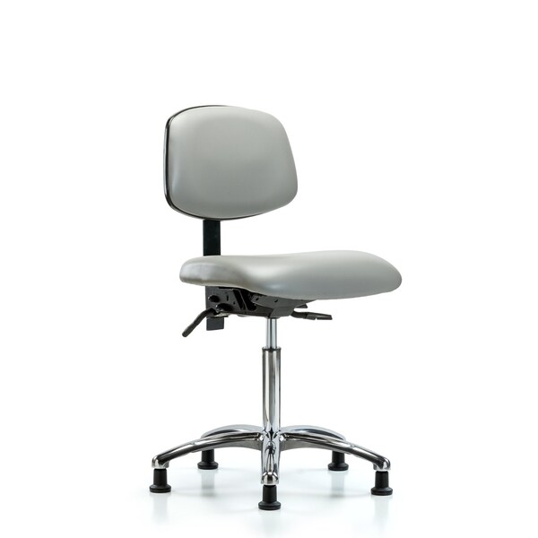 Blue Ridge Ergonomics Chair, Vin, Med Bench, Chr Tilt Glides, Dov, No Arms, 22" to 29" Height, Dove BR-VMBCH-CR-T1-A0-NF-RG-8567 - main