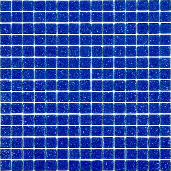 Apollo Tile Dune 12 in. x 12 in. Glossy Cerulean Blue Glass Mosaic Wall and Floor Tile 20 sq. ft./case, 20PK APLSA88BL507A - main