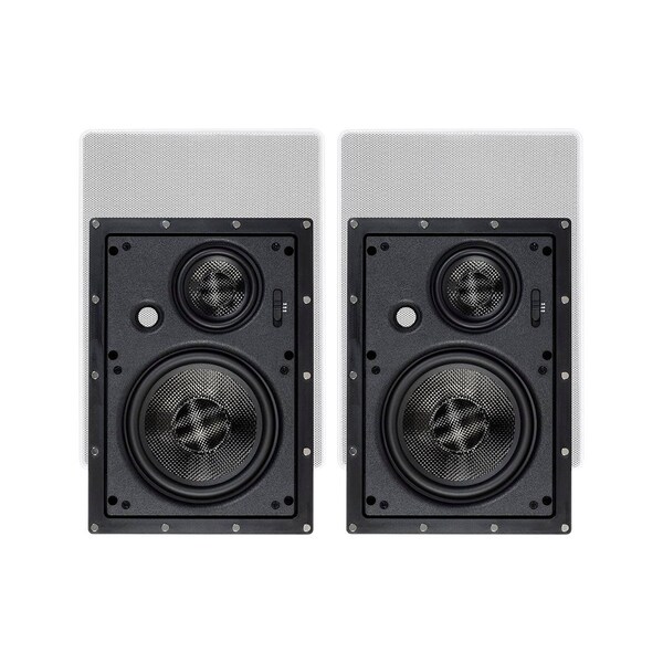 Monoprice Alpha In-Wall Speakers 6.5in Carbon Fiber 3-Way (pair) 34199 - main