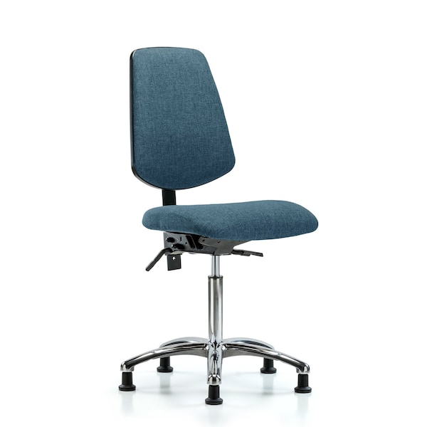 Blue Ridge Ergonomics Fab Med Bench Chair, Bk, Chrm, Glds, Blu, No Arms, 22" to 29" Height, Blue BR-FMBCH-MB-CR-T0-A0-NF-RG-F43 - main