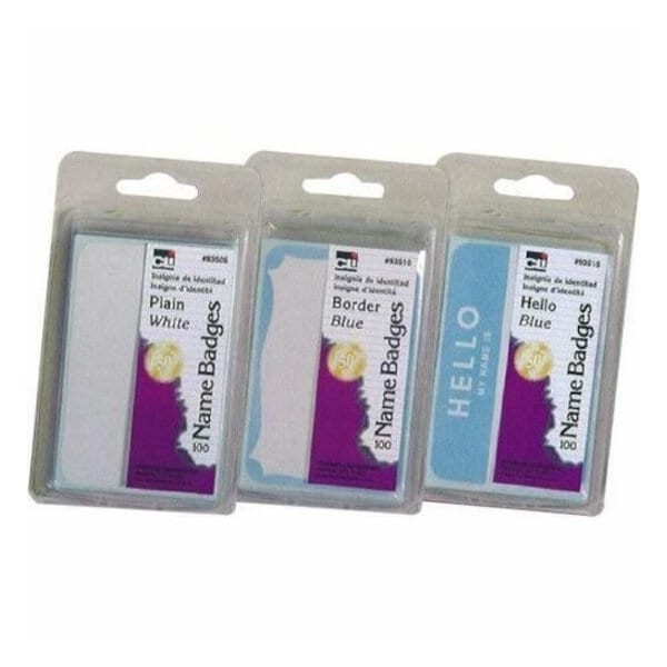 Charles Leonard Self-Adhesive Name Badges, Plain, White, PK1200 93505 - main