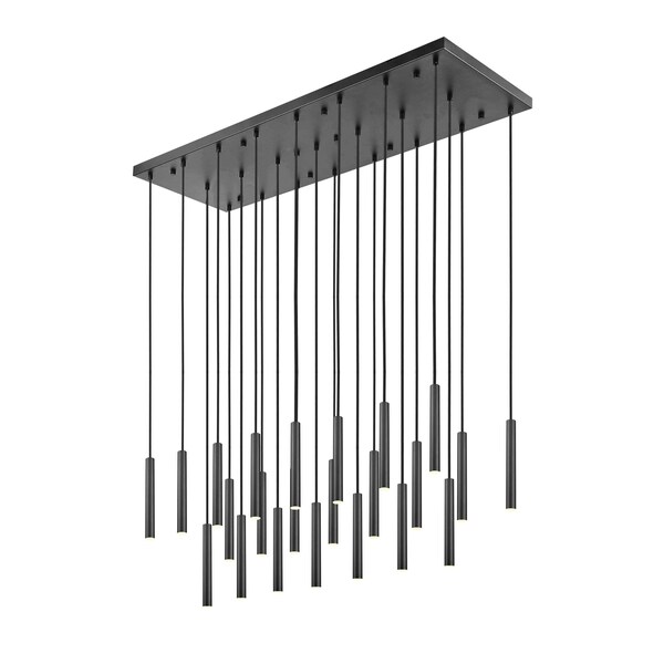 Z-Lite Forest 23 Light Linear Chandelier, Matte Black, 54 In W 919MP12-23L-MB-LED - main