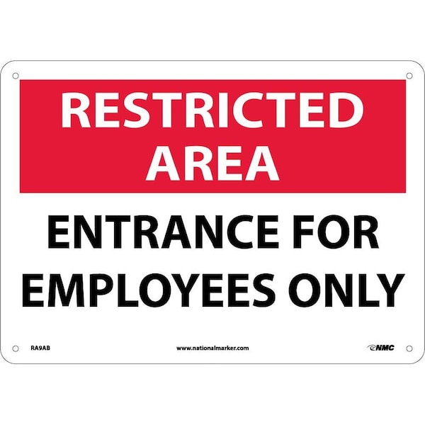Nmc Restricted Area Entrance For Employees Only Sign, RA9AB RA9AB - main