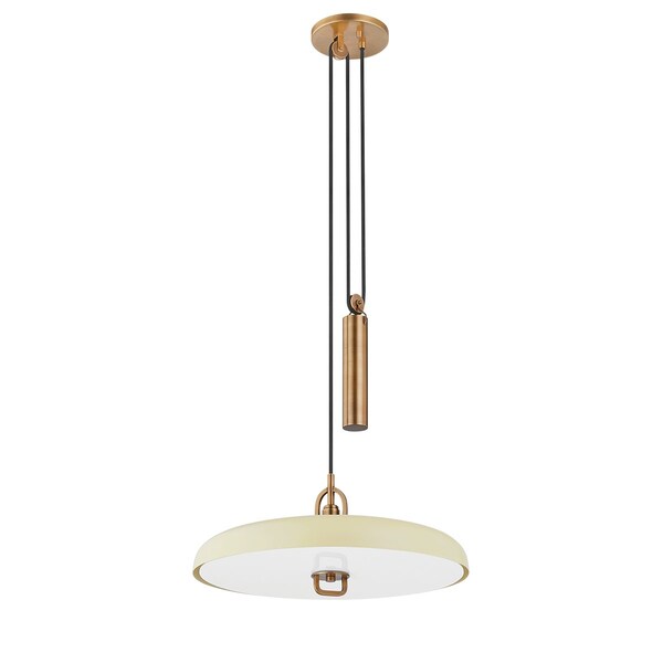 Troy Lighting Lauren Liess X Plummet 1 Light Pendant 18 In. Patina Brass And Soft Sand F1618-PBR/SSD - main