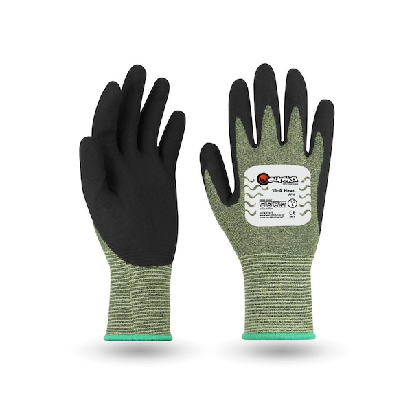 Eureka Safety Arc Flash Gloves, Para Aramide, Polyester, Elastane, Fiberglass, Anti-Static, Green/Black, Size 7 15-4HAF-6-7 - main