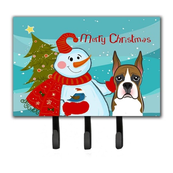 Carolines Treasures Snowman With Boxer Leash and Key Holder BB1843TH68 - main