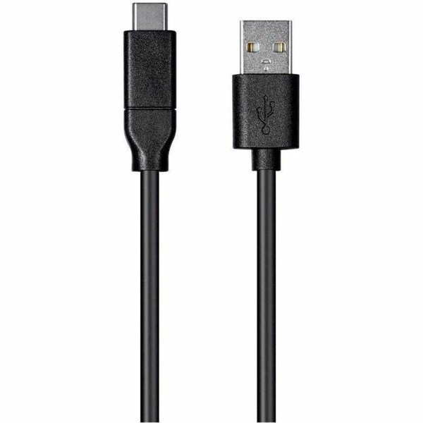 Monoprice ESSENTIALS USB TYPE C TO USB-A 2.0 CABLE - 480MBPS_ 3A_ 26AWG_ BLACK_ 27926 - main