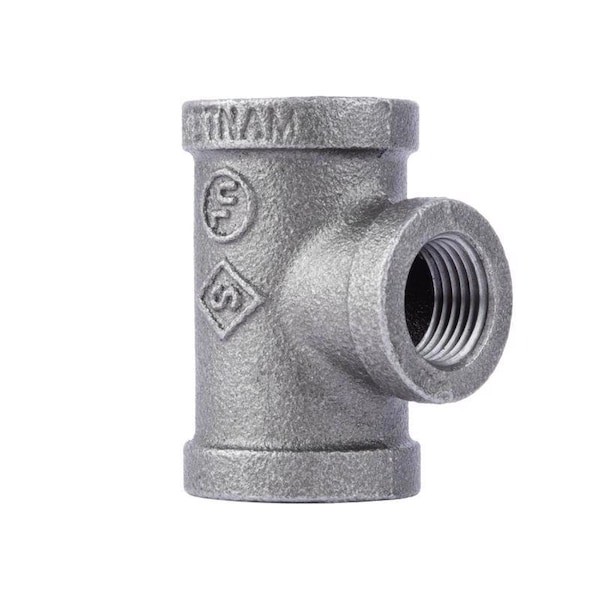 Stz Industries 3/4 in. FIP each X 3/4 in. D FIP 1/2 in. D FIP Black Malleable Iron Reducing Tee 310URT-343412 - main