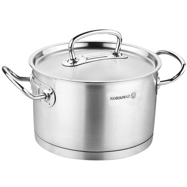 Korkmaz Proline Professional Series 2 Liter Stainless Steel Casserole with Lid in Silver A1160 - main
