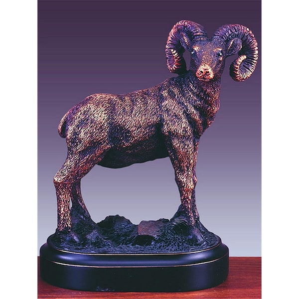 Marian Imports F 4.5 x 5.5 in.Treasure of Nature Howling Bronze Ram Statue 13032 - main
