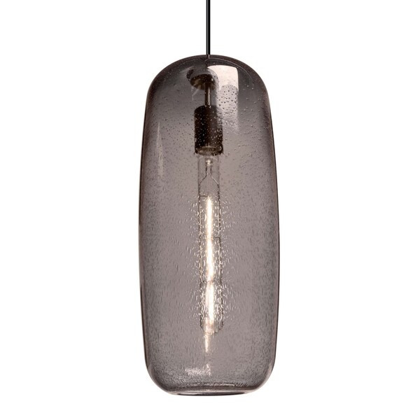 Besa Lighting Besa Pinot 18 Pendant, Smoke Bubble, Black Finish, 1x 60W MAX E26 Base 1JT-PINOT18SM-BK - main