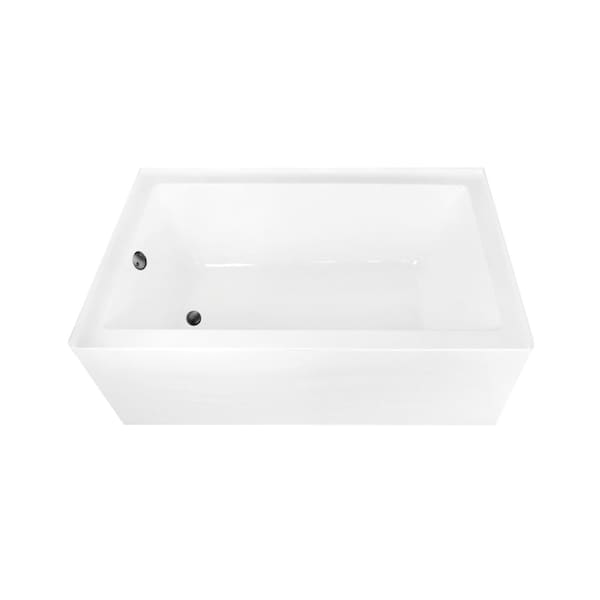 Kingston Brass 60-Inch Acrylic Rectangular 3-Wall Alcove Tub Combo with Waste and Overflow Drain, Left Hand Drain CVTAP603622L0 - main