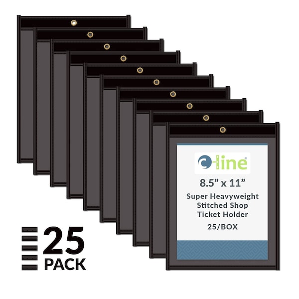 C-Line Products Shop Ticket Holders, 1 Side, 8.5x11", PK25 45911 - main