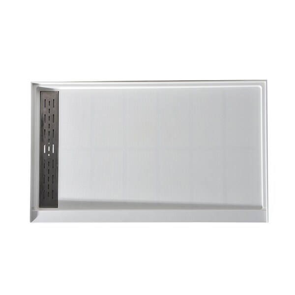 Anzzi 60in x 30in Double Threshold Shower Base - White - Base Series SB-AZ302L - main